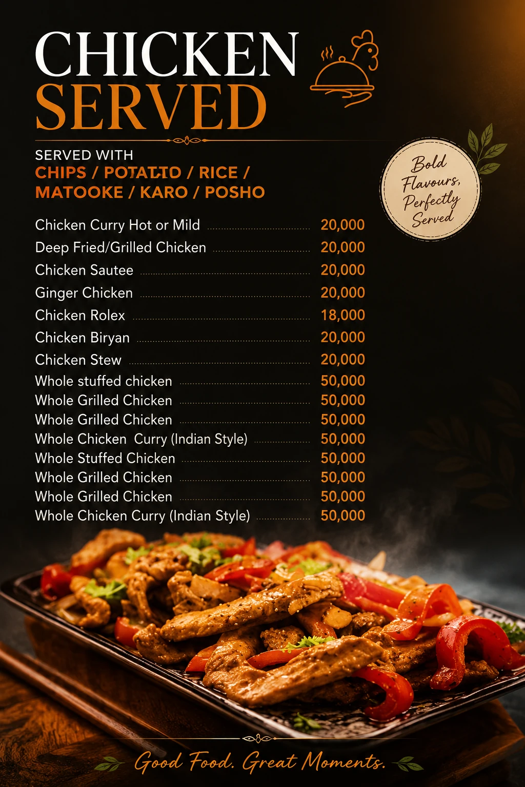 Chicken menu poster