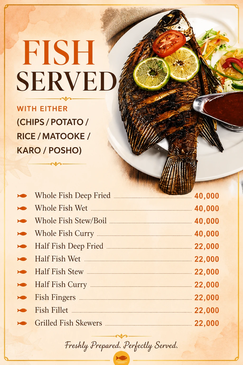 Fish menu poster