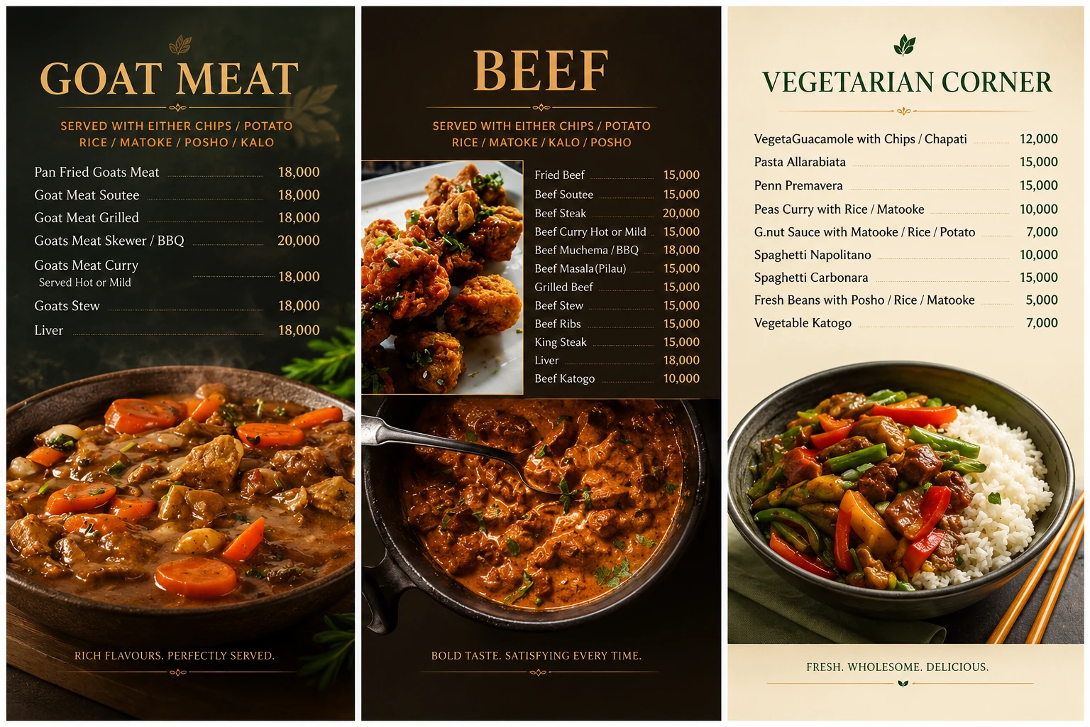 Main food menu poster