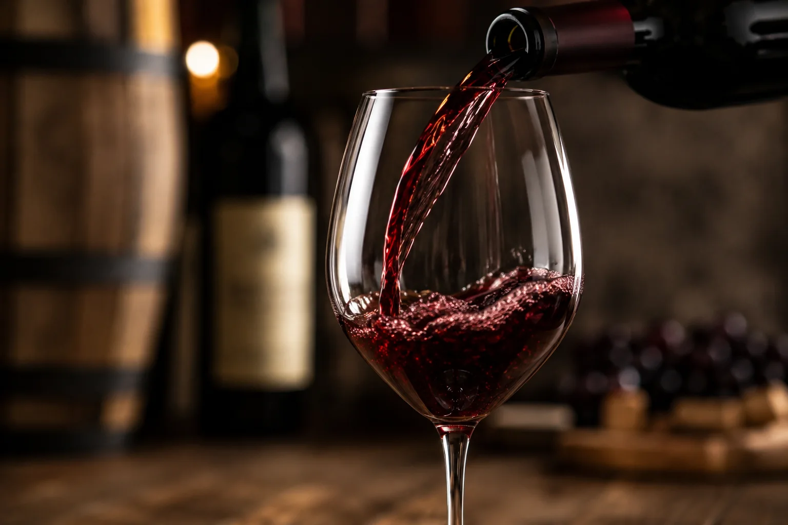 Red wine glass close-up