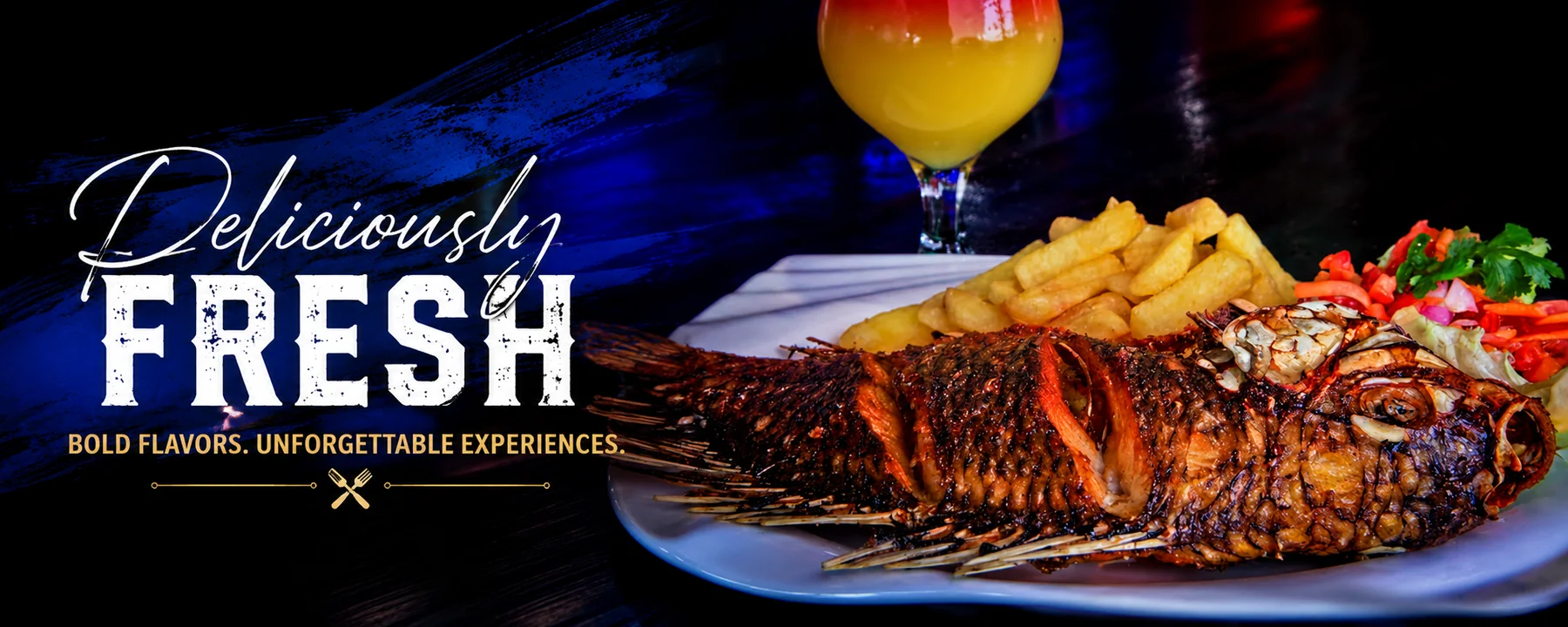 Seafood platter banner