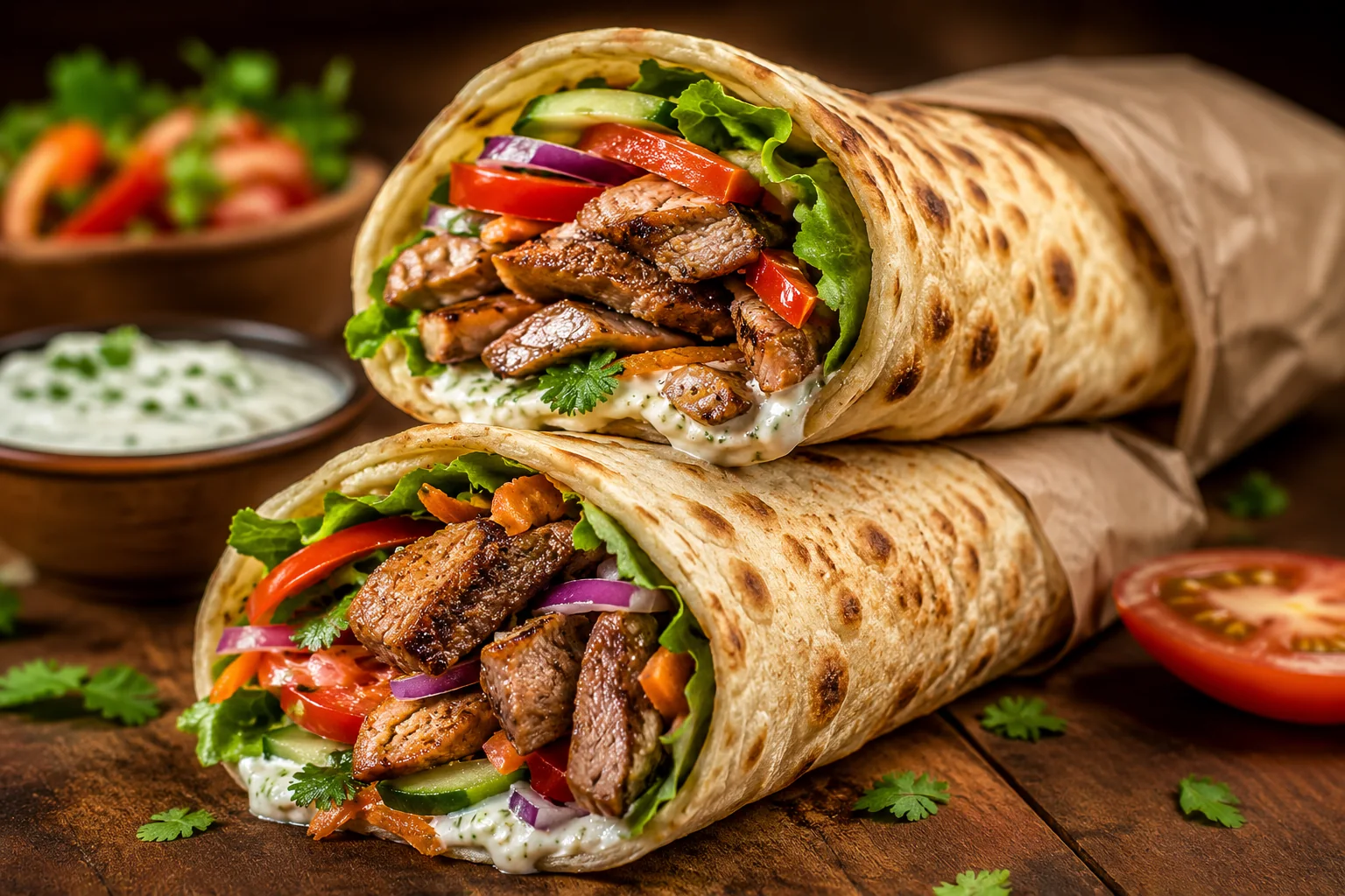 Ugandan-style wrap meal