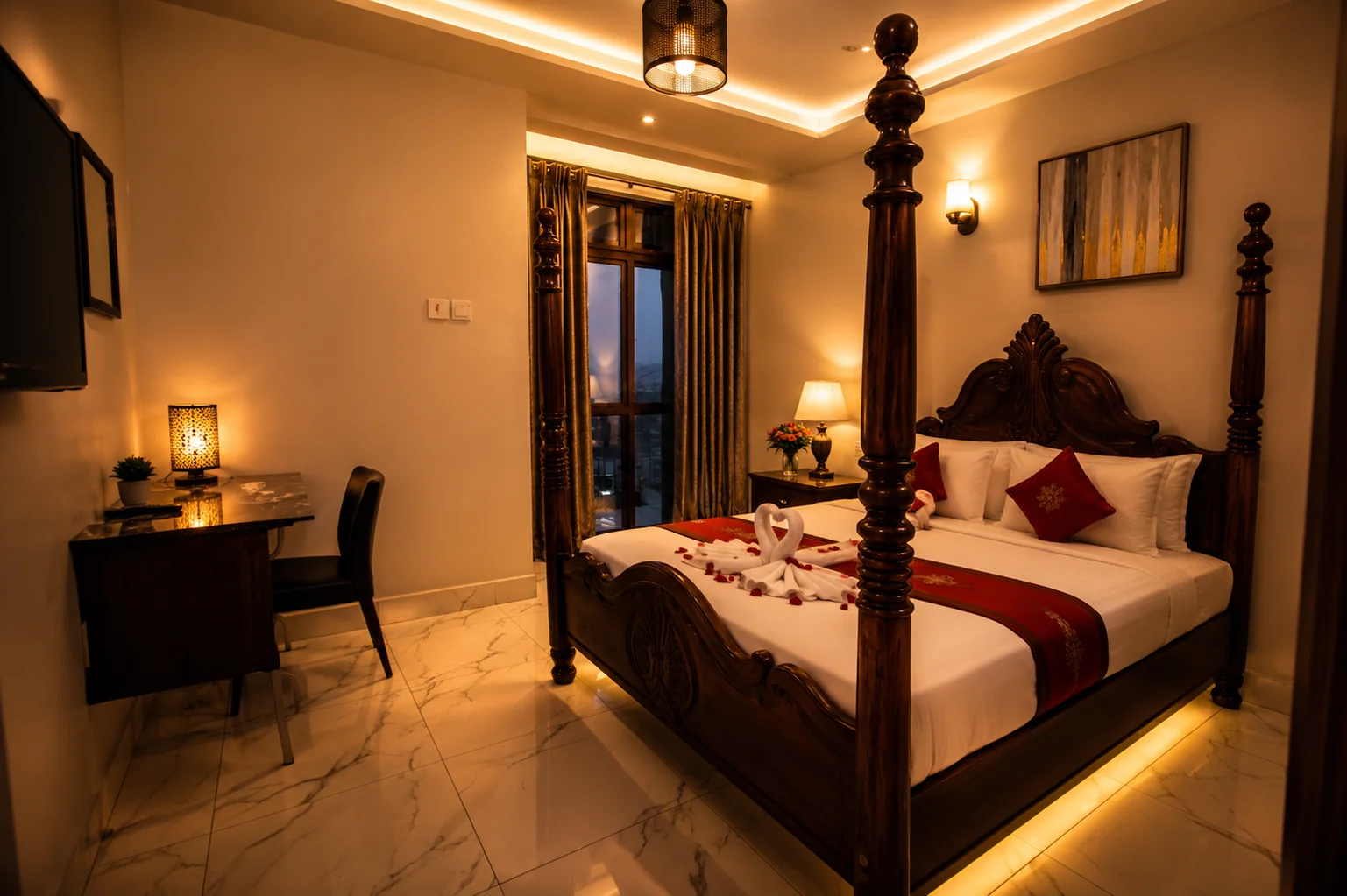 Premium room with warm lighting